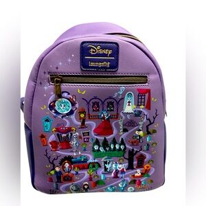 Loungefly Disney Haunted Mansion Attraction Map Mini Backpack  EUC